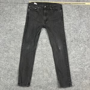 Levi's 510 Jeans Mens Size 36x34 Black Skinny Fit Stretch Denim Tapered Leg